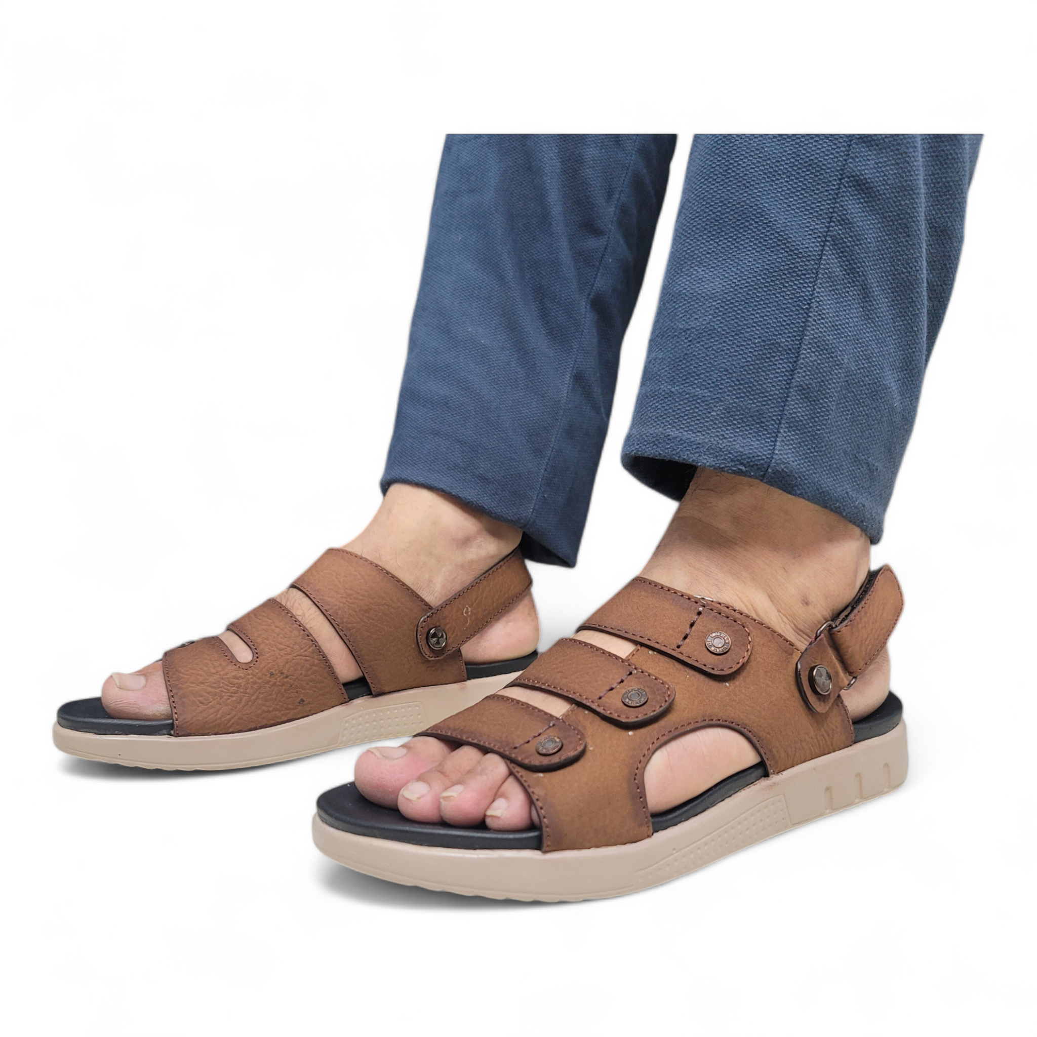 Unique Leather TPU Sandle Shoes- D.P.1(chocolate) - Image 5