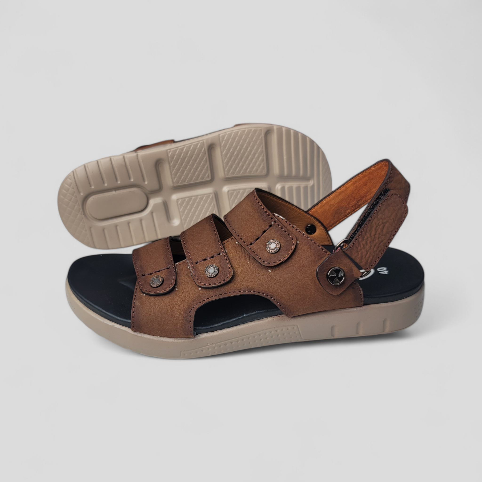 Unique Leather TPU Sandle Shoes- D.P.1(chocolate) - Image 2