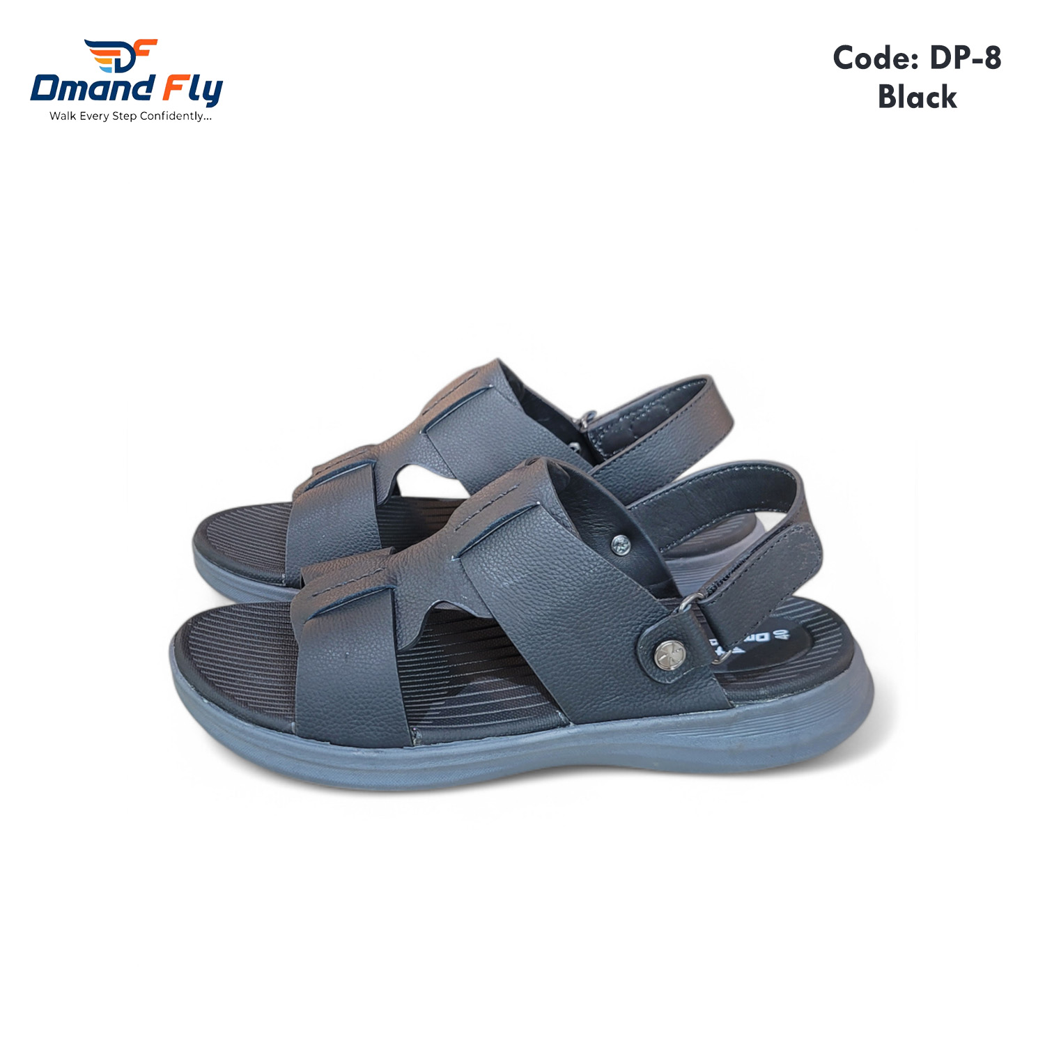 DP-8 Leather Sandal (Black) - Image 2