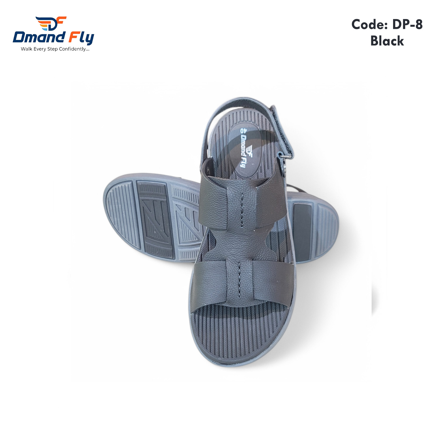 DP-8 Leather Sandal (Black) - Image 3