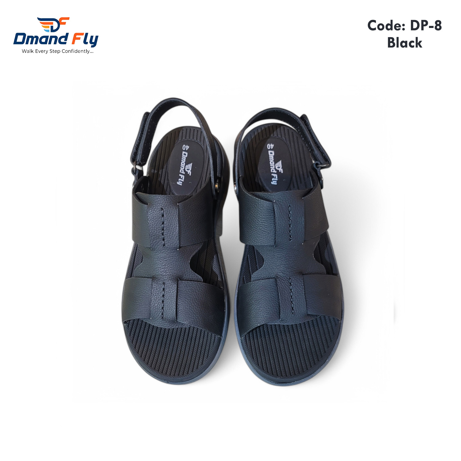 DP-8 Leather Sandal (Black) - Image 4